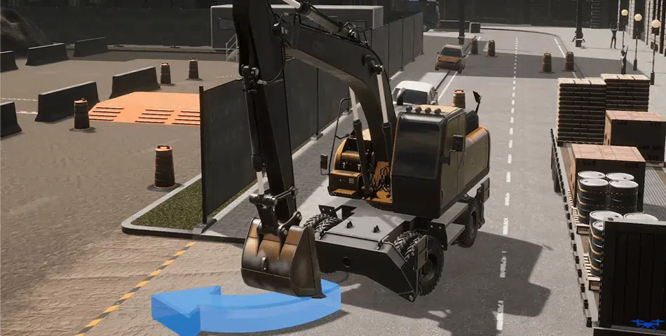 Wheeled Excavator Simulator Training Image